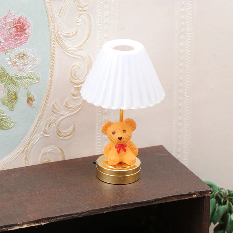 Miniature Bear Table Lamp | Led Lighting | Metal Frame | 12 Scale Collectors