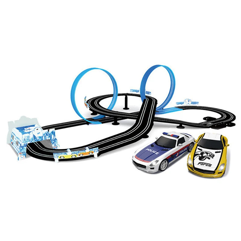 Remote Control Car Racing Track Set With Double Cars
