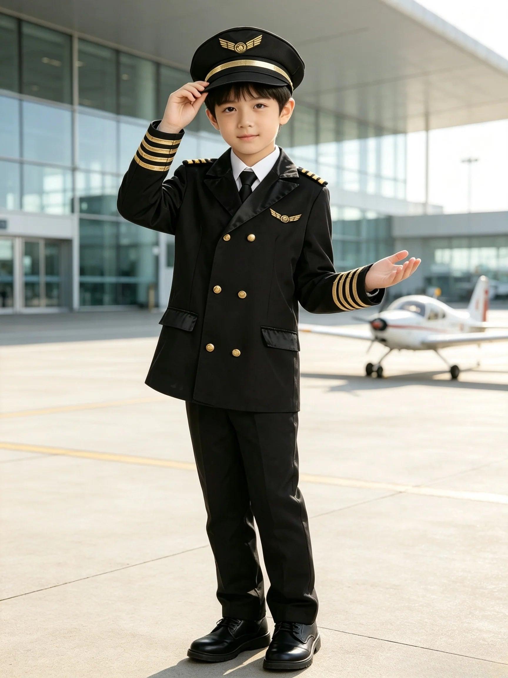 Kids Pilot Costume | Boys Uniform Set | Toylandeu™