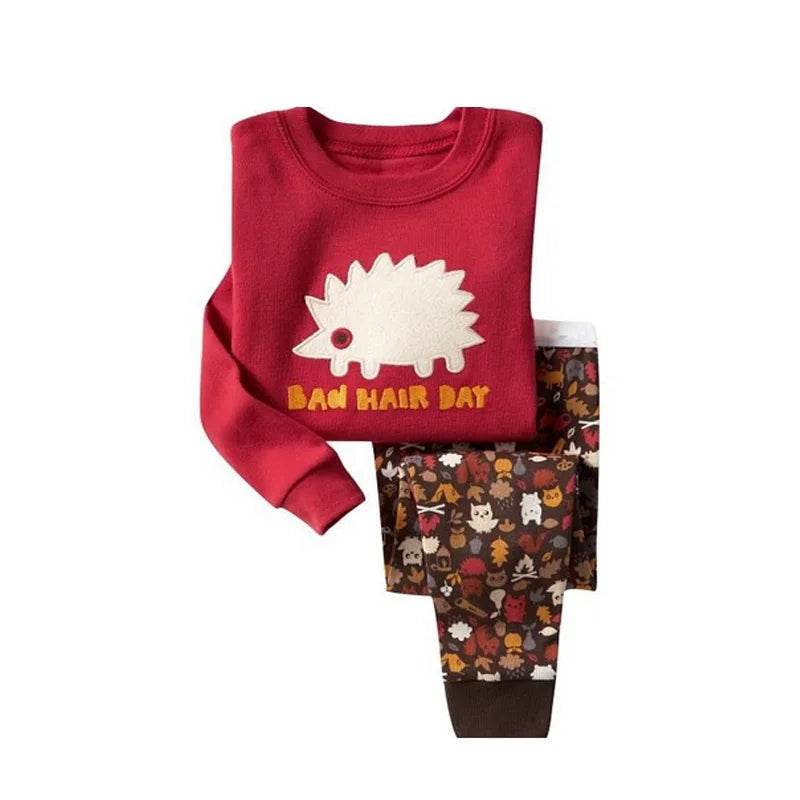 Soft 100 Percent Cotton Kids Pajama Set With Animal Embroidery For Boys And Girls - ToylandEU
