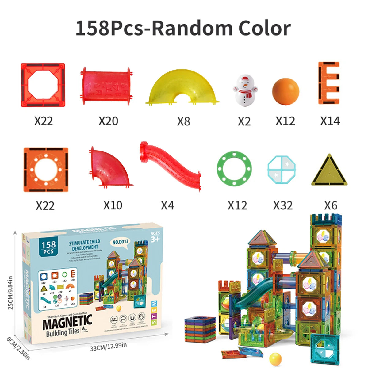 Magnetic Building Tiles | Educational STEM Toy | Ages 4-6 | D010-D014