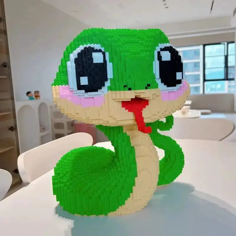 2026 new Snake Year New Super Large Green Snake Building Blocks Assembly Toy Puzzle Pendant Puzzle Toy Children'S Gift - ToylandEU