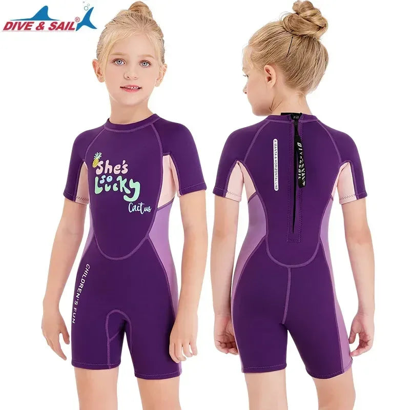 Girls Neoprene Wetsuit 2.5mm Keeps Warm Winter Swimming - ToylandEU
