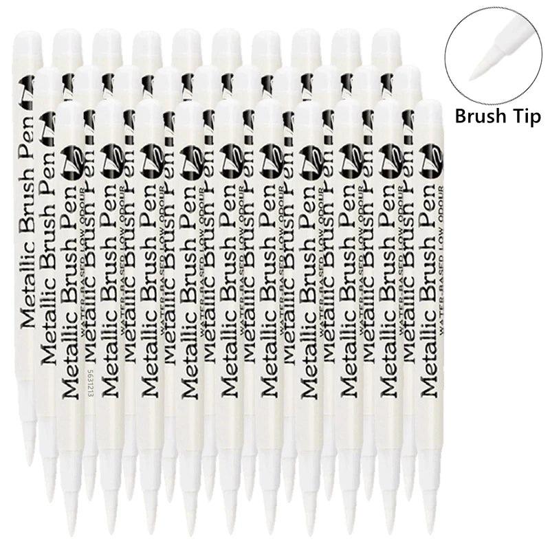 Metallic Paint Pens | Brush Tip Nib | Toylandeu™