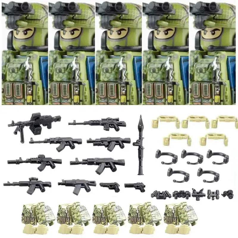 Military Special Forces MOC Building Block German KSK Special Forces Soldier Figure SWAT Army Gun Waffen Vest Backpack Brick Toy - ToylandEU