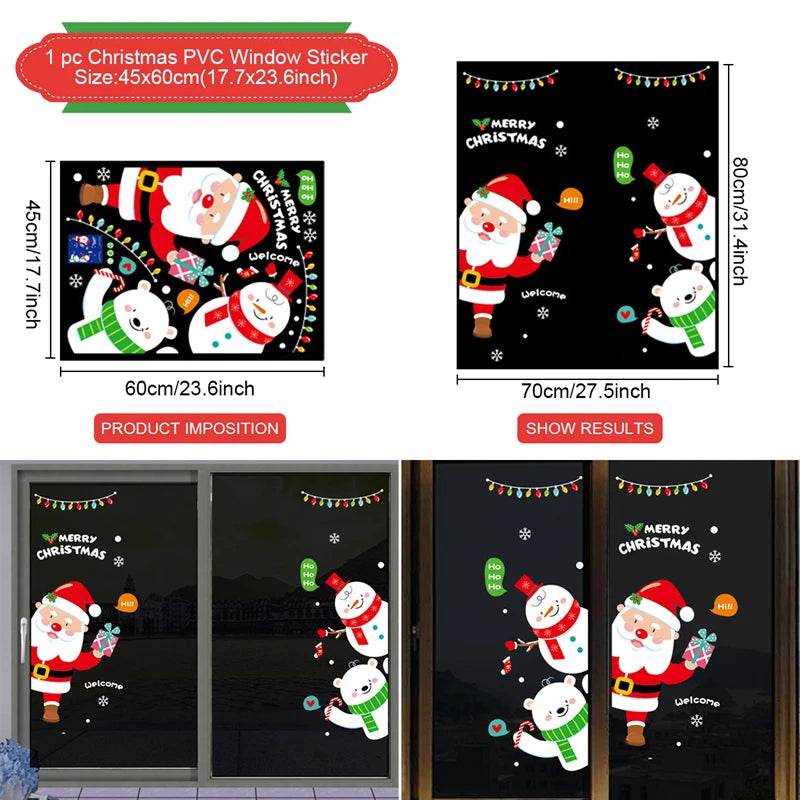 Festive Window Stickers Christmas Theme for Kids Room - ToylandEU