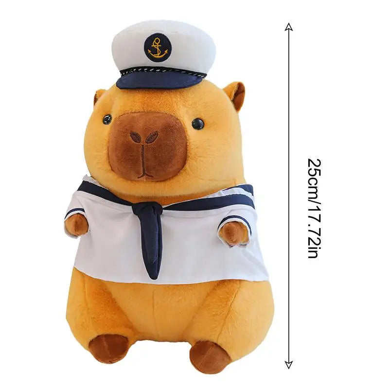 Navy Sailor Capybara Plush Toy - Cute Kawaii Stuffed Animal for All Ages