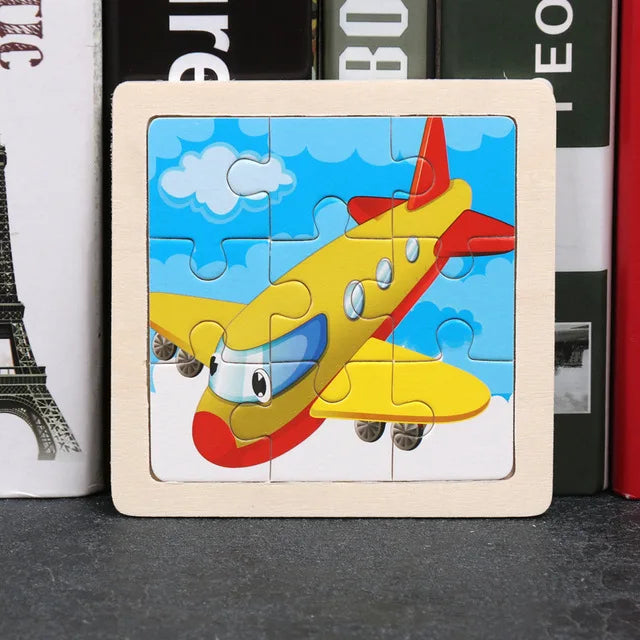 Wooden Jigsaw Puzzle | 11x11 cm | 3D Puzzle | Animal Cartoon Theme