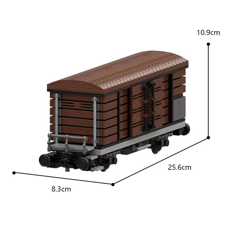 Boxcar Goods Wagon Building Block Kit MOC Railway Carriage - ToylandEU