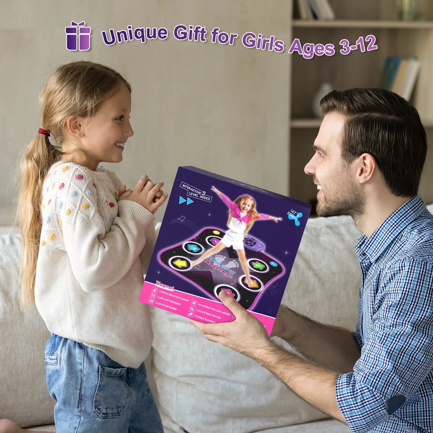 Interactive Dance Pad For Kids Light Up 6 Button Modes