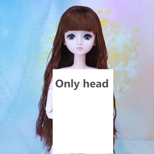 60CM BJD Doll Head with 4D Artificial Eyes and Long Curly Hair ToylandEU.com Toyland EU