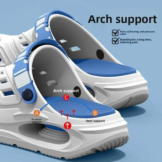 Arch support, anti slip, soft sole, wear-resistant cool slippers for wearing, thick sole breathable odor proof summer hole shoes - ToylandEU
