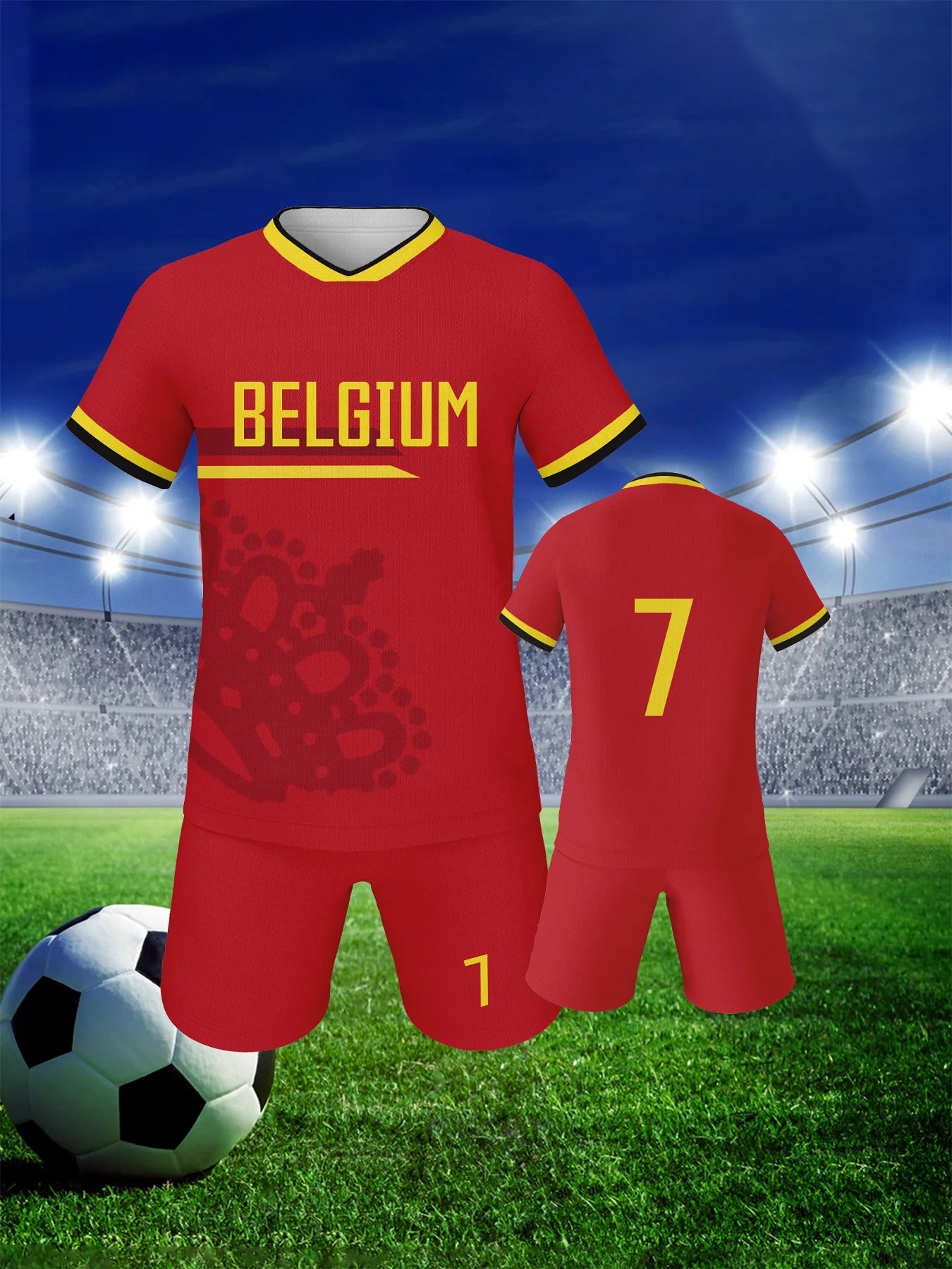 Youth Soccer Uniform Set - Breathable Football Training Jerseys for Boys & Girls - Inspired by France, Spain, Italy & Brazil