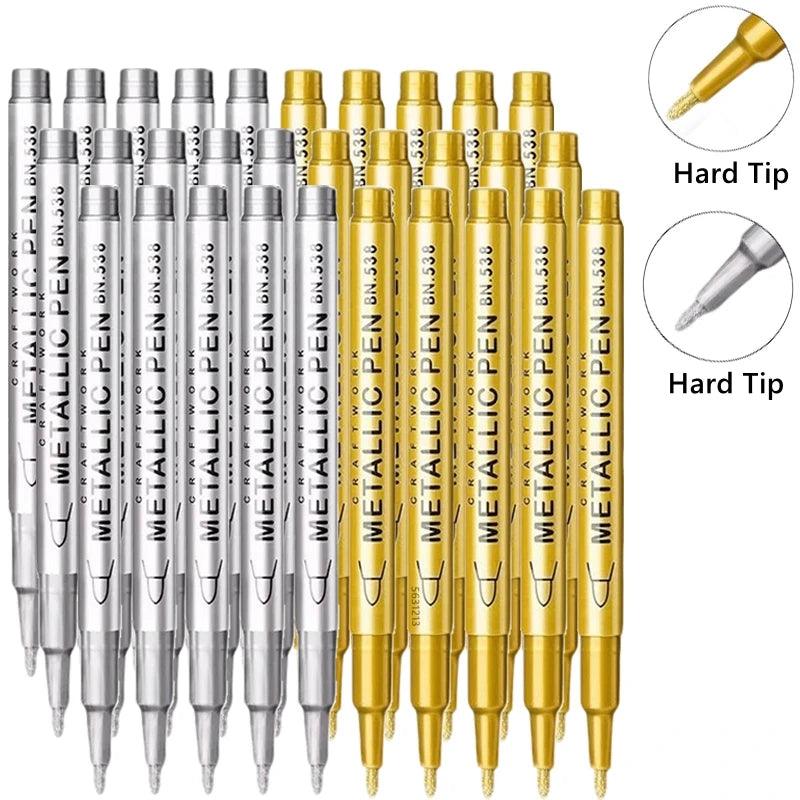 Metallic Paint Pens | Brush Tip Nib | Non Erasable Ink | 1 To 50 Pack