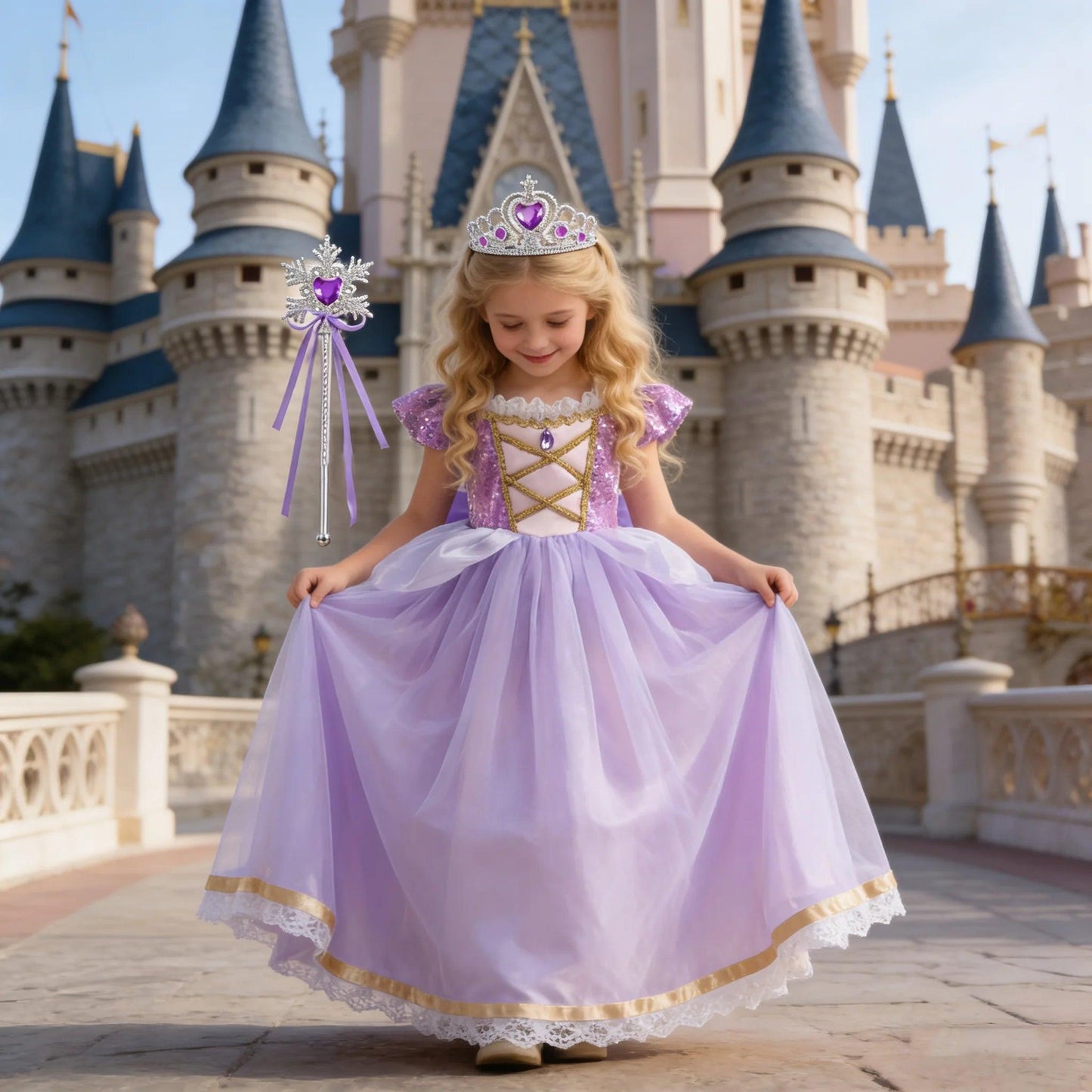 Girls Princess Dress | Purple Ball Gown | Toylandeu™
