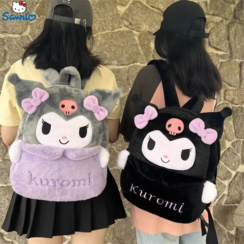 New Sanrio  Lovely Plush Backpack Cinnamoroll Kuromi Girl Heart - ToylandEU