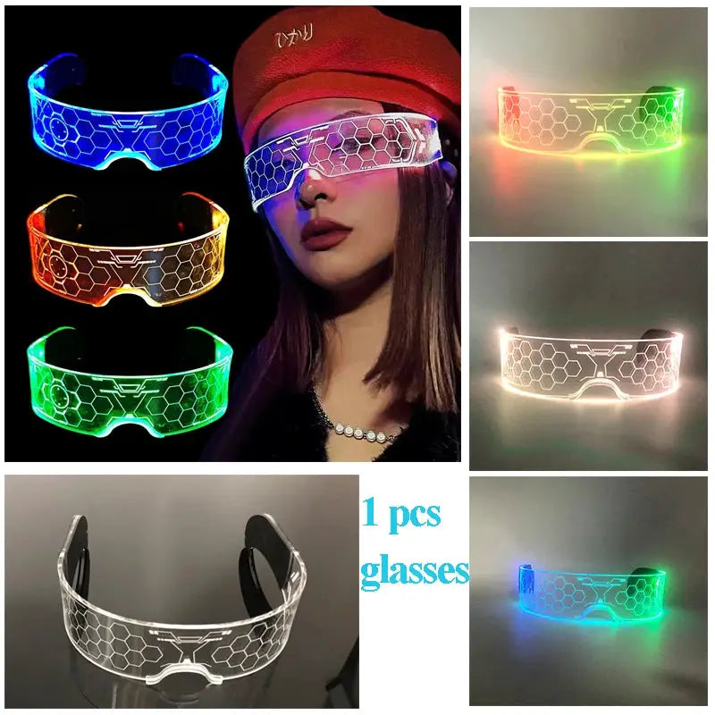 New Party Glasses Luminous Colorful LED Glasses Lighting Up Nightclub DJ Bar Music Dance Party Young Man Children Birthday Gift - ToylandEU