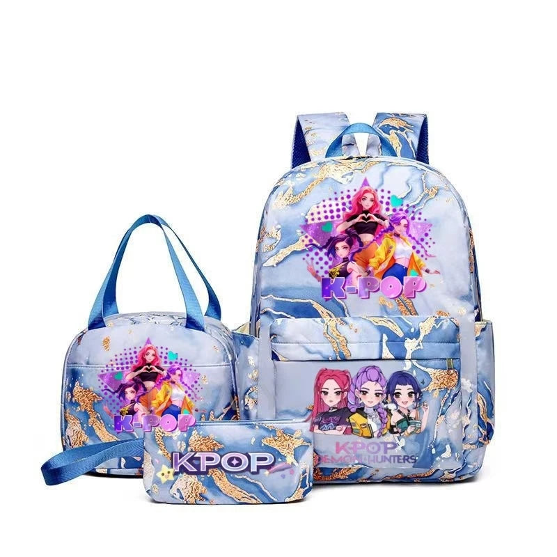 Pink Demon Hunter Backpack For Teens With Durable School Bag