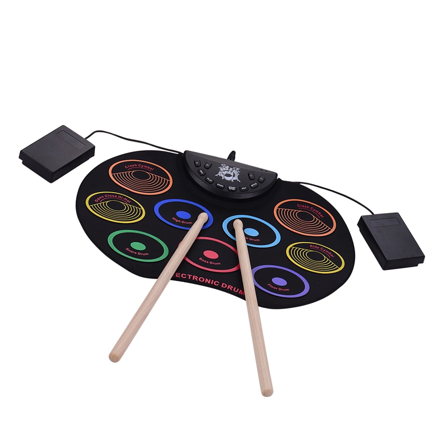 Portable Roll Up Electronic Drum Kit With 9 Silicon Pads