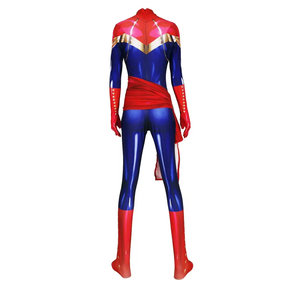 Halloween Carol Danvers Cosplay Costume Adults Female Superhero Zentai Suit Woman Bodysuit - ToylandEU