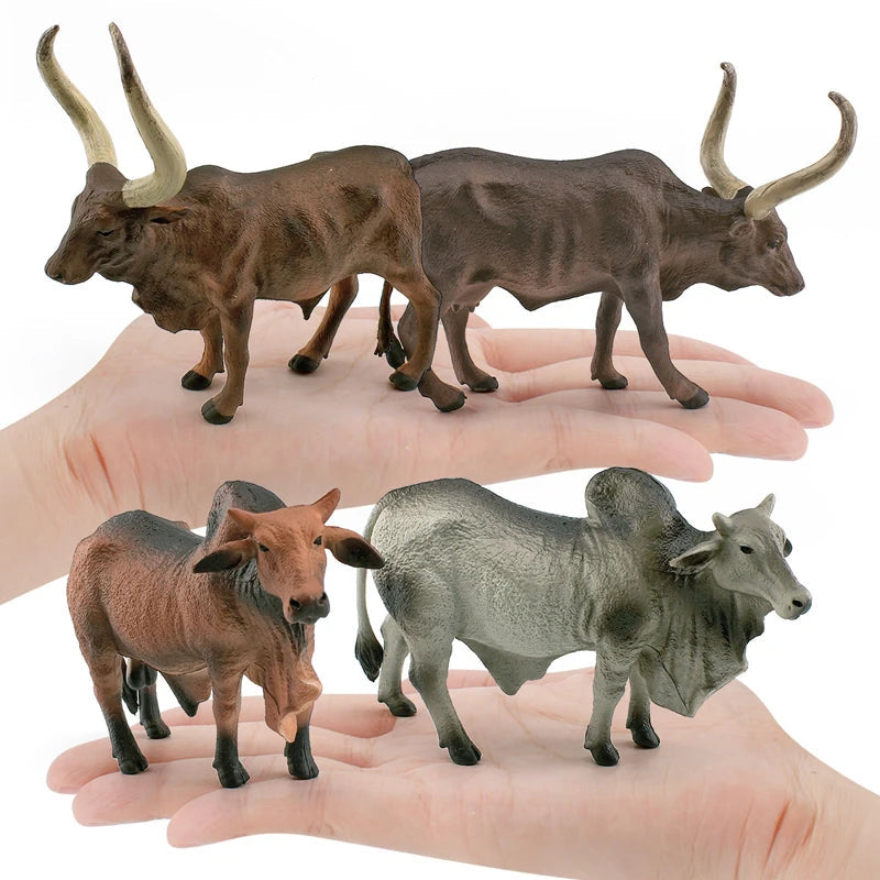 Lifelike Cattle Figurine High Quality Solid Plastic Farm Animals Model - ToylandEU