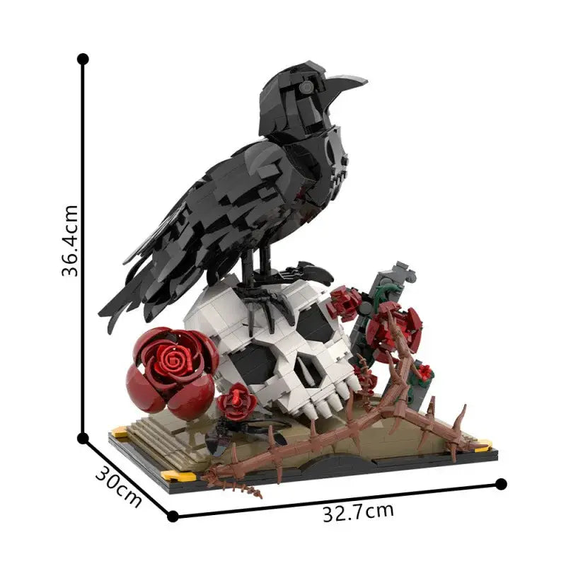 Mymocs Ideas Skull Roses Bouquet Bricks Model Gothic Crow Skull Flowers Plant Pot Decorate Building Blocks Kid Toys Adult Gift - ToylandEU