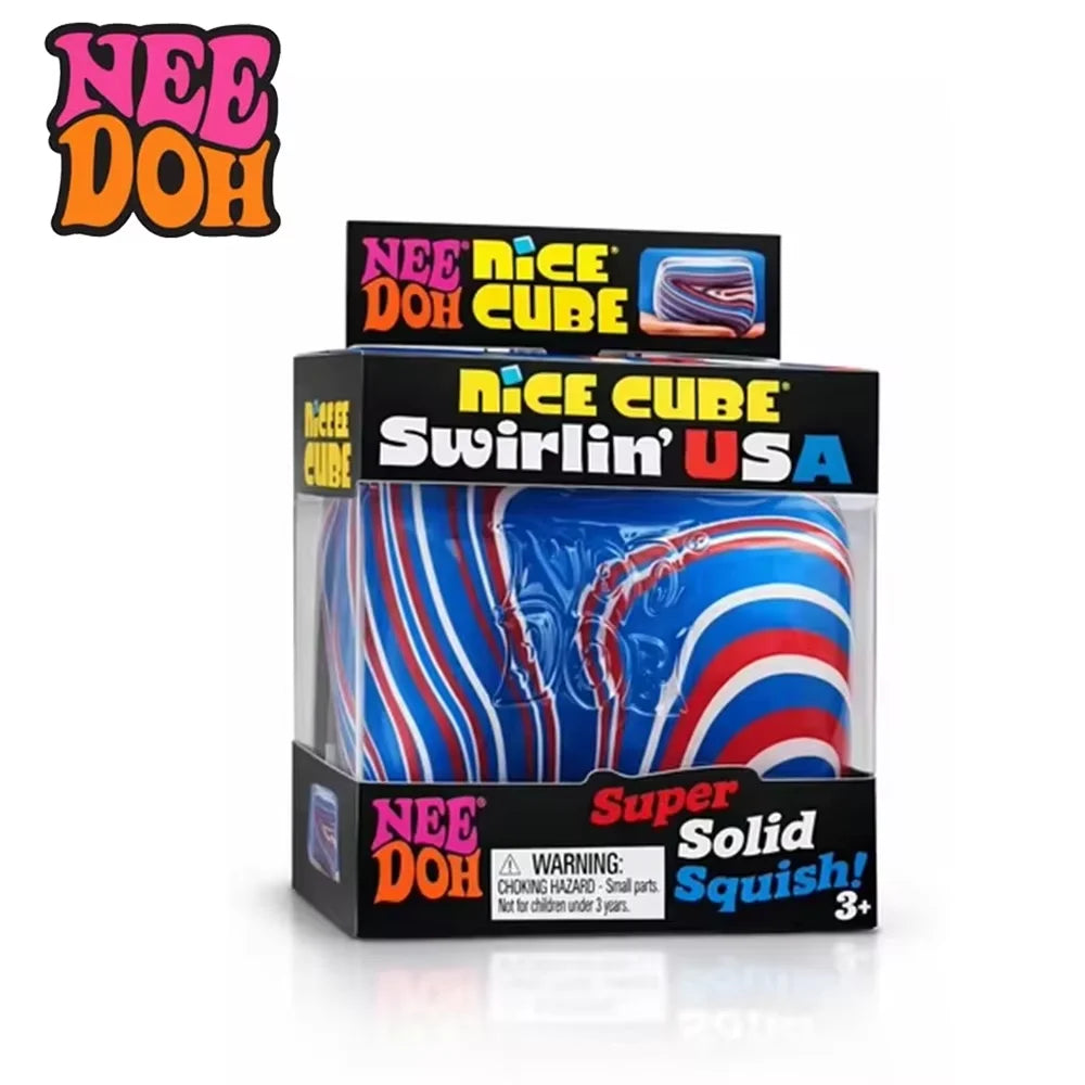 Sensory Stress Cube | Solid Squish Feel | Swirl Pattern | Adult Fidget