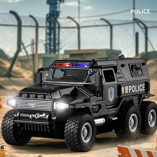 Diecast Police Truck | 1:32 Pull Back | Light And Sound | Kids Toy Gift