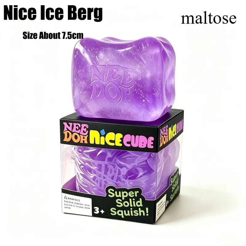 Sensory Knead Cube | Translucent Ice Texture | 7.5 Cm Anxiety Relief Toy