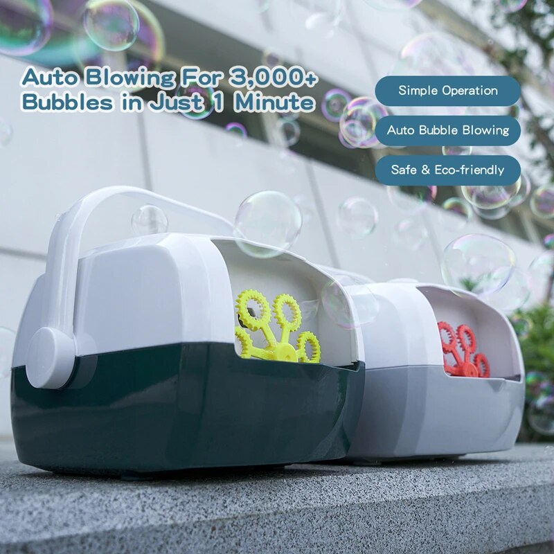 Portable Two-Speed Electric Bubble Machine for Kids Outdoor Play - ToylandEU