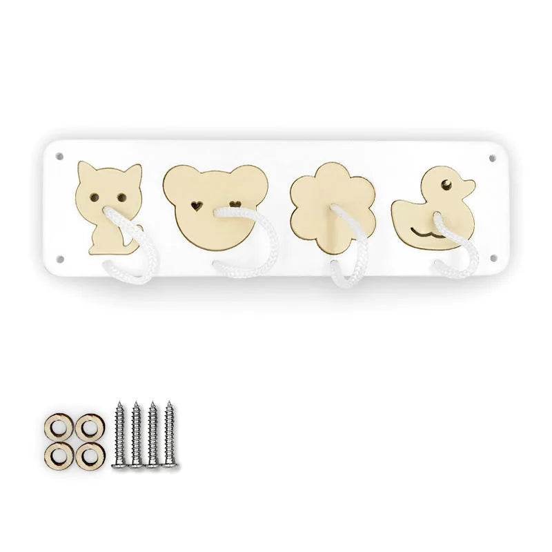 DIY Montessori Busy Board Wooden Toy Animal Alarm Clock Mirror Sensory Educational Unlock Toy - ToylandEU