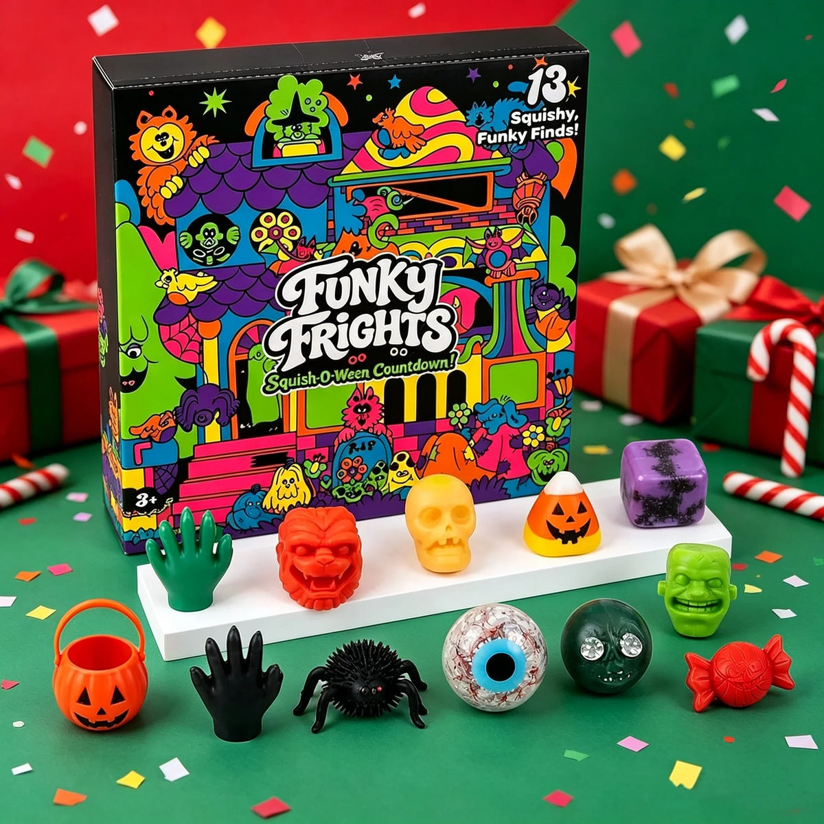 Spooky Squishy Advent Calendar | 13 Days Mini Fidgets | Slow Rise Stress Relief