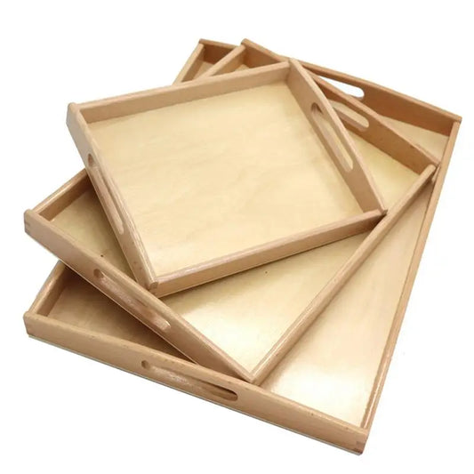 Montessori Wooden Activity Trays - Perfect for Crafts & Learning