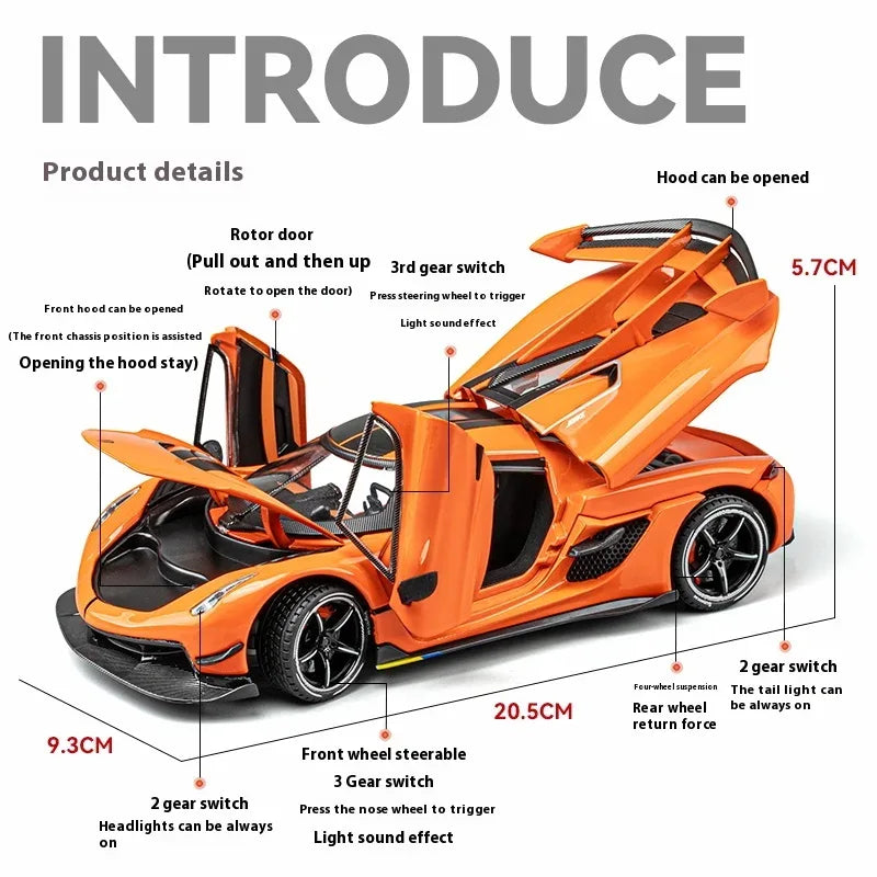 1 24 Diecast Car Model Jesko Gift For Collectors Edition - ToylandEU