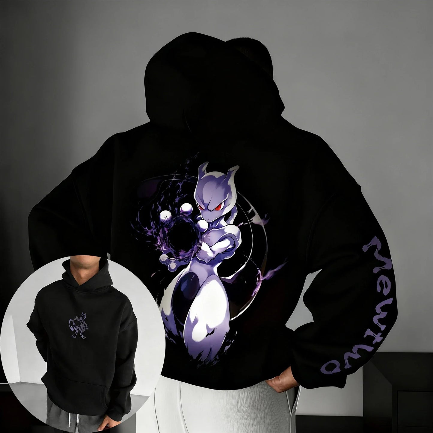 Hoodie | Pokémon Mewtwo Anime Co Branded | Unisex Casual Wear