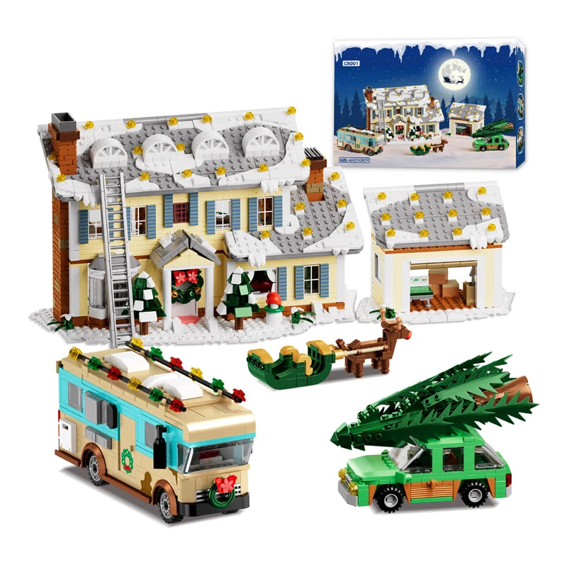 Building Block Set | 1958 Pieces | Lego Compatible | Christmas Vacation House