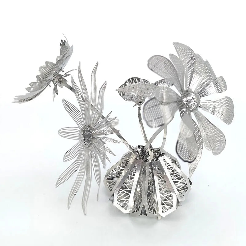 Flower Arrangement 3D Metal Puzzle | DIY Handmade Kit | Alloy Model | 14+