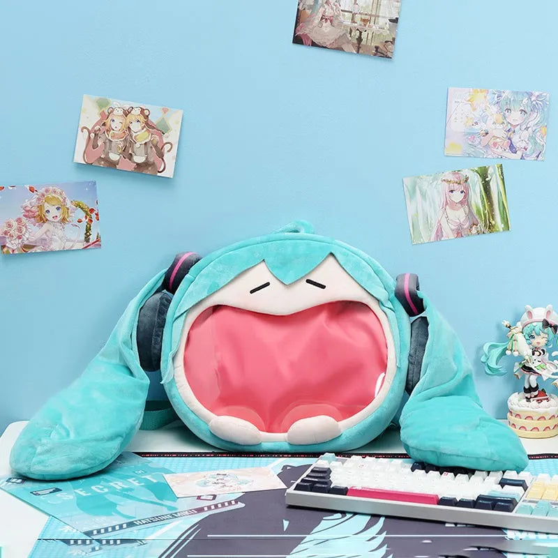 Cute Hatsune Miku Cosplay Plush Backpack Ita Bag for Women with Pink and Blue Size Options - ToylandEU