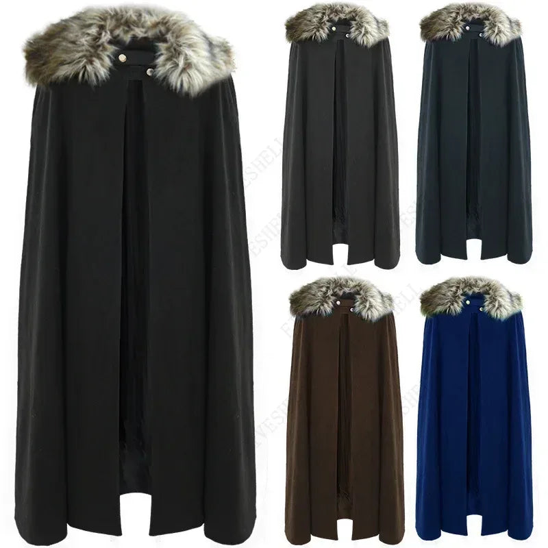 Warm Medieval Cloak for Viking Larp and Winter Cosplay - ToylandEU
