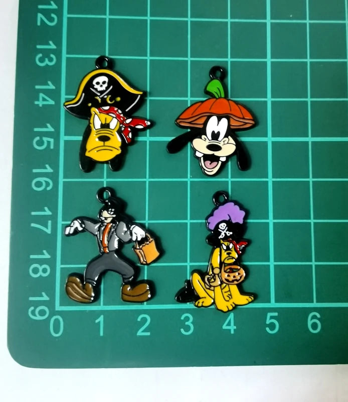 Halloween Pendant Charms | Metal | Keychain DIY | 10 Pieces