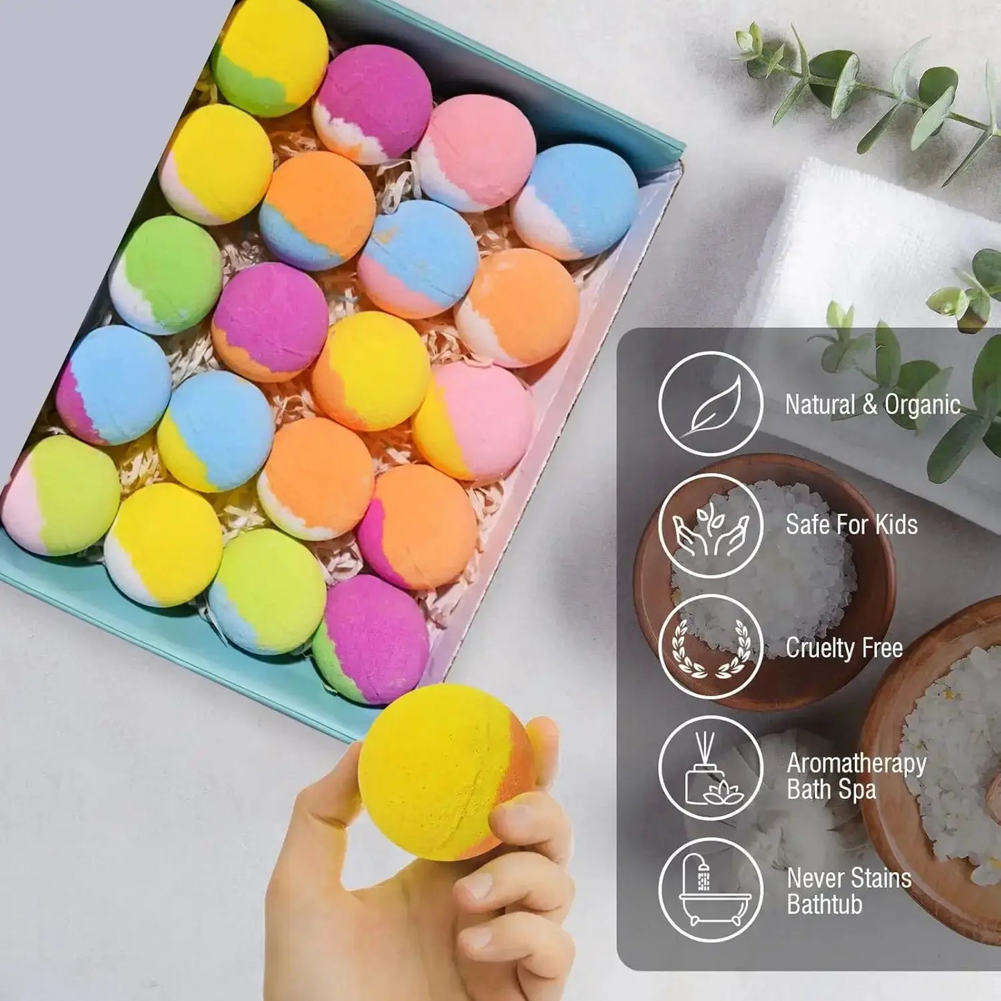 20 Pack Bath Bombs for Kids with Surprise Toys Inside, Handmade Fizzy Balls, Safe & Gentle, Fun Scents, Great Gift - ToylandEU