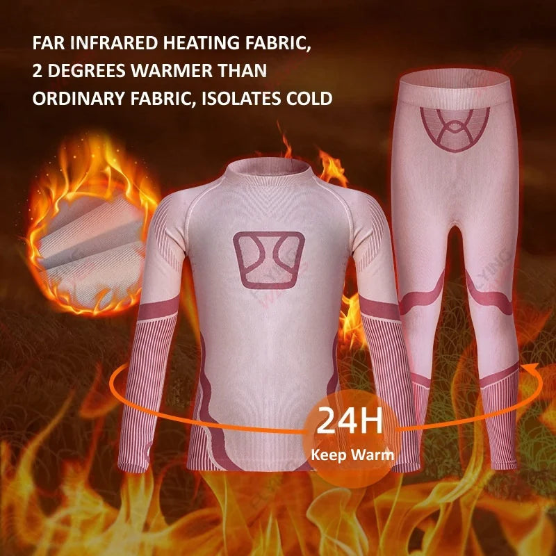 Kids Winter Base Layer Set | Quick Dry Fabric | Four Way Stretch | Sizes S M L