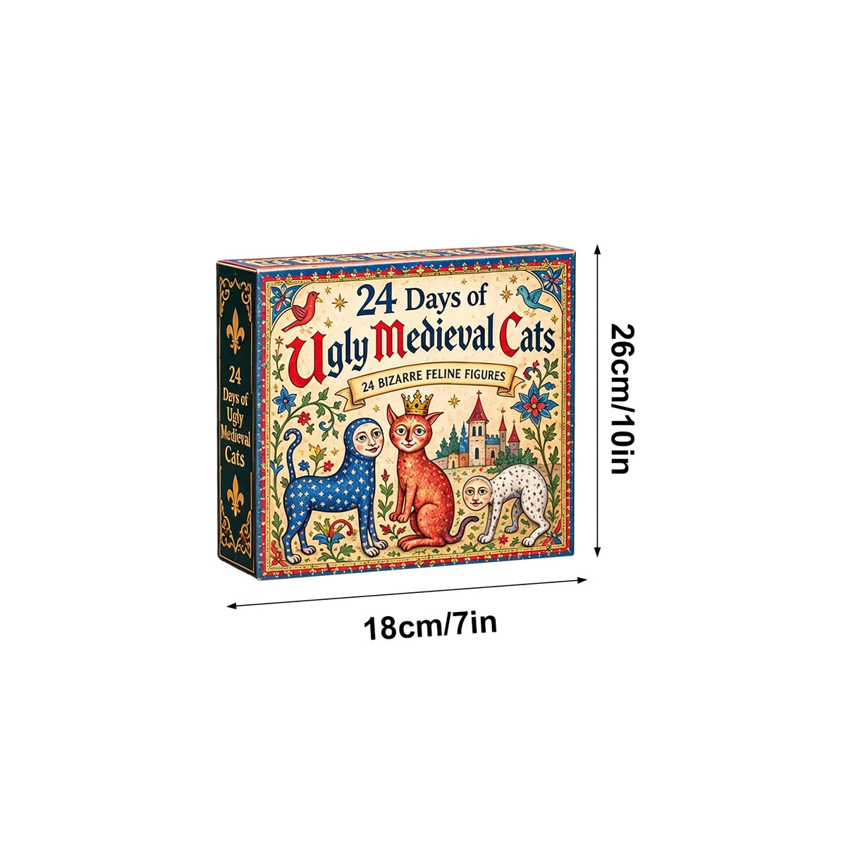 Advent Calendar | 2026 Cat Figurines | 24 Piece Mini 2D Acrylic Countdown | Gift For Cat Lovers