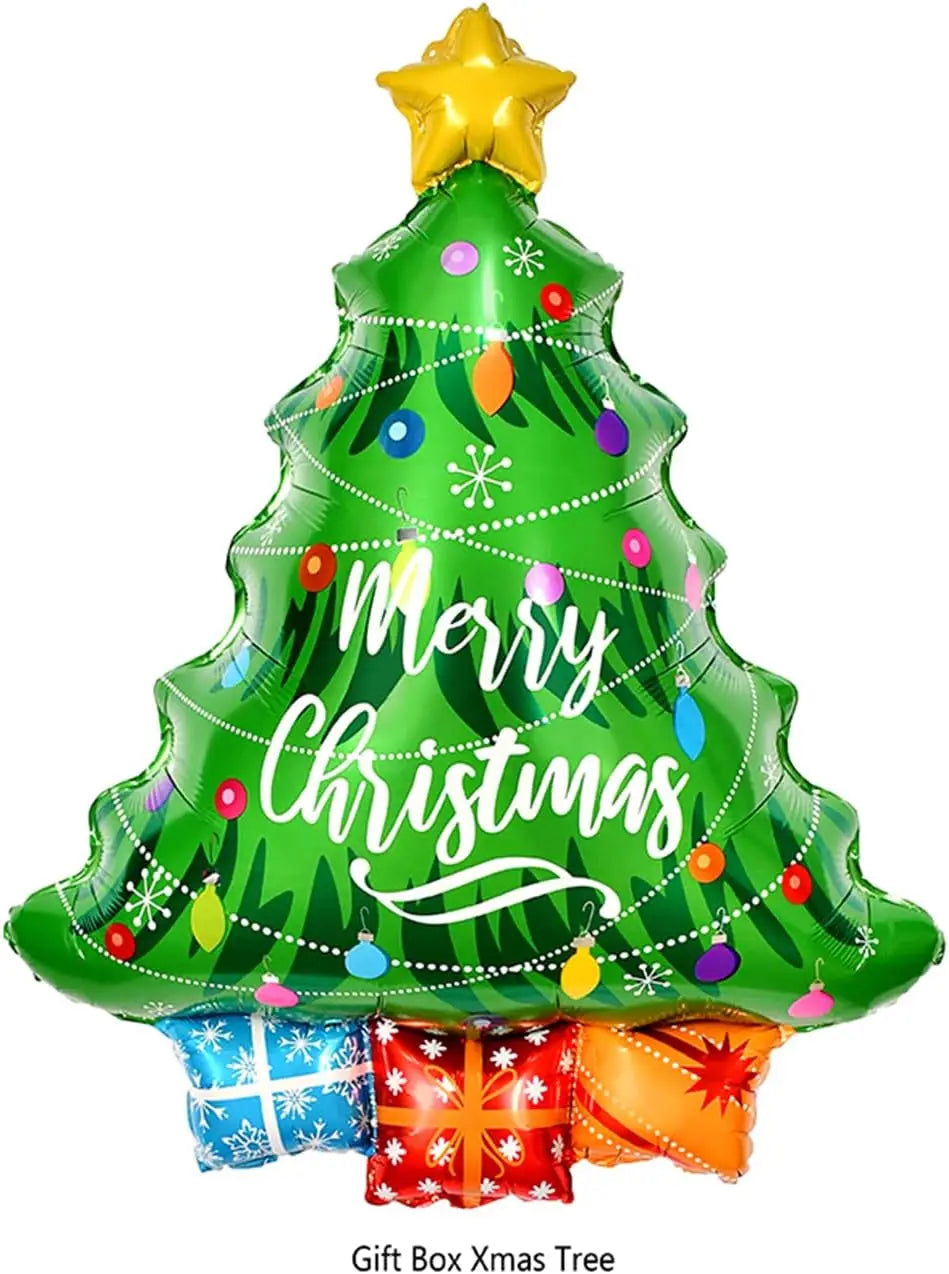 Christmas Foil Balloon Banner | 48 In Giant Shape | Candy Cane Tree | Xmas Decor