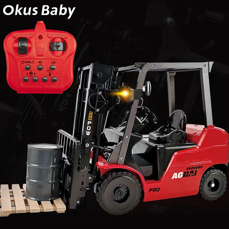 1:8 Alloy Forklift Truck RC Remote Control Toy Gift Auto LED Light - ToylandEU