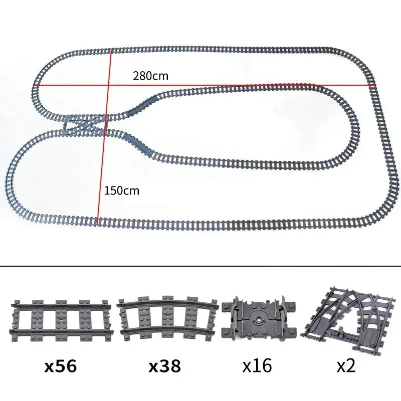Lego Compatible Flexible Train Tracks Building Set For Kids - ToylandEU