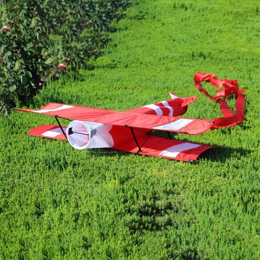 Red Airplane Kite in Plaid Cloth for Easy Flying - ToylandEU