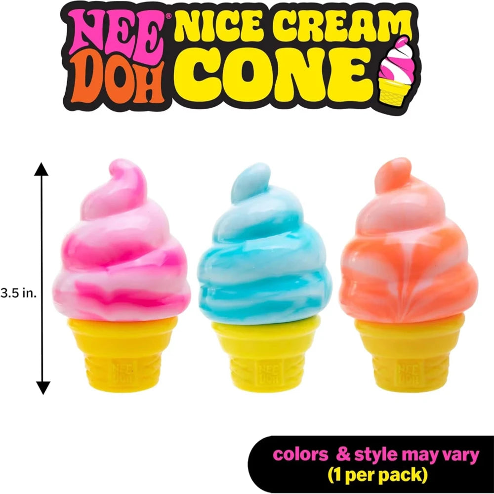 Needoh Ice Cream Sensory Toy | Stress Relieving Pinch Block | Adult Fidget Gift