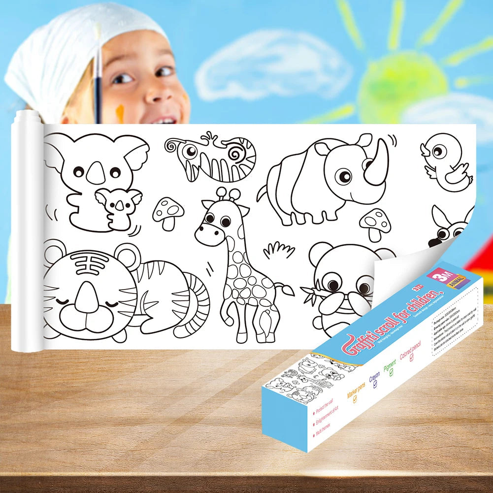 DIY Children's Coloring Paper Roll - Creative Drawing and Painting Kit
