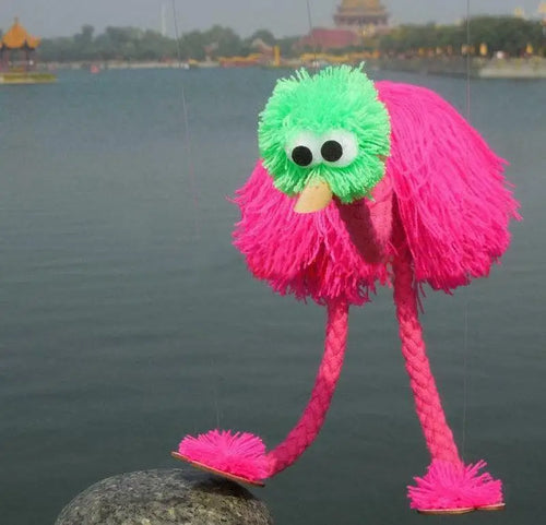 Adorable Wool Ostrich Marionette Hand Puppet Toy - Colorful Stuffed Child Gift ToylandEU.com Toyland EU